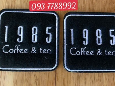 Đế lót ly vải nỉ thấm hút nước , dày 4 lớp vải thêu logo theo yêu cầu 1