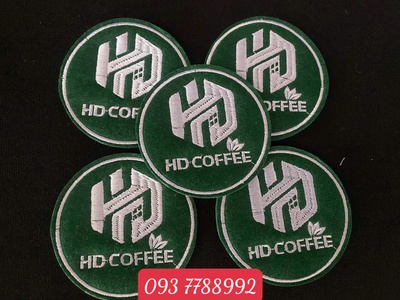 Đế lót ly vải nỉ thấm hút nước , dày 4 lớp vải thêu logo theo yêu cầu 5