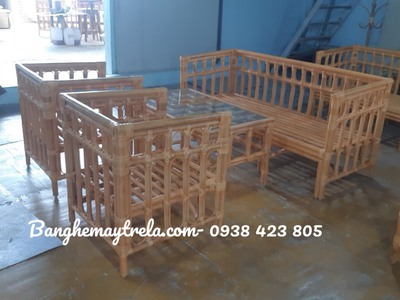 Sofa mây ô vuông kiểu đơn giản 3