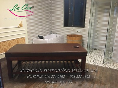 Giường matxa toàn thân khung gỗ tại gia viễn, ninh bình 1