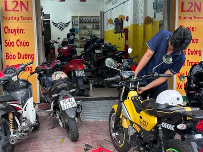 Sang tiệm sửa xe tại đường nguyễn đức cảnh, phước long, nha trang 0