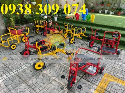 Xe đạp thùng, xe đạp xích lô 3 bánh dành cho bé mầm non 4