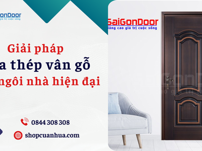 Giải pháp cửa thép vân gỗ cho ngôi nhà hiện đại 1