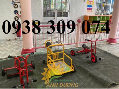 Xe đạp thùng, xe đạp xích lô 3 bánh dành cho bé mầm non 6