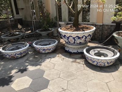 Cơ sở chậu hoa Thế Sơn - chậu hoa dán sành sứ - chậu khảm sành - cẩn miễng 0