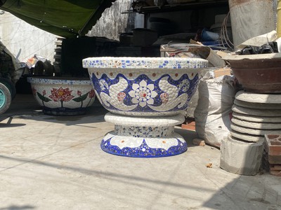 Cơ sở chậu hoa Thế Sơn - chậu hoa dán sành sứ - chậu khảm sành - cẩn miễng 7
