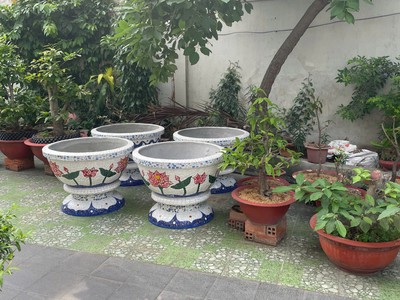 Cơ sở chậu hoa Thế Sơn - chậu hoa dán sành sứ - chậu khảm sành - cẩn miễng 15