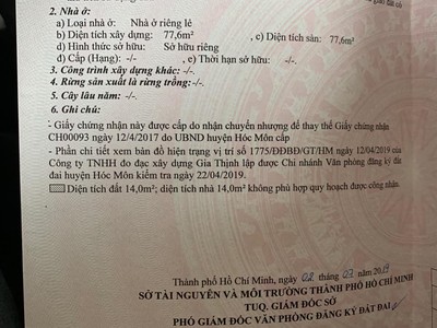 Cần Tiền Trả Nợ, Bán Gấp Nhà 77m2 Đường Tân Xuân 2, Hóc Môn giá 650 Triệu có SHR. 1