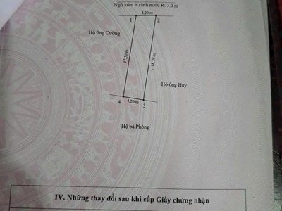 Chủ gửi bán 74,5m2 đất thôn 2 thủy sơn . ngay cạnh khu khâu da -cửa trại 0
