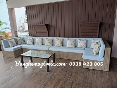 Sofa góc mây nhựa 1