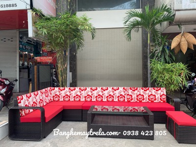 Sofa góc mây nhựa 2