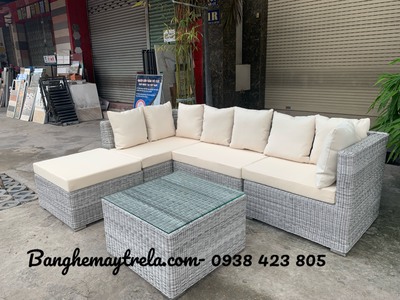 Sofa góc mây nhựa 4
