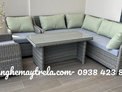 Sofa góc mây nhựa 5