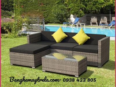 Sofa góc mây nhựa 6