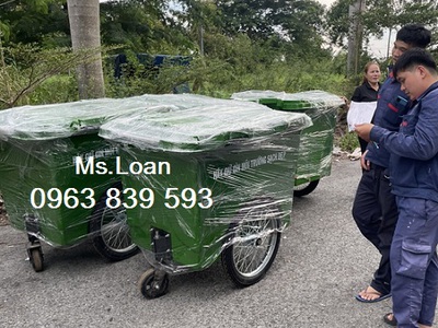 Cung cấp thùng rác công cộng có bánh xe kéo, xe đẩy rác, xe đẩy hàng giá rẻ 13