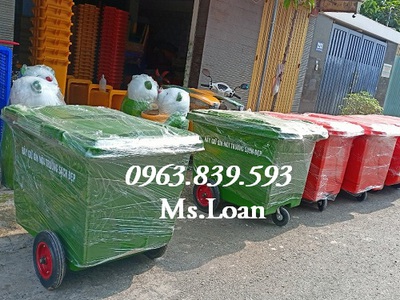 Cung cấp thùng rác công cộng có bánh xe kéo, xe đẩy rác, xe đẩy hàng giá rẻ 7