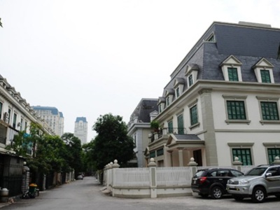 Villa  4 tầng đơn lập, đường trước sau, khu thấp tầng mỹ đình sông đà, diện tích 195m2, bảo vệ 24/24 2