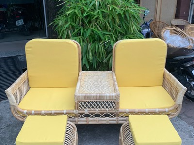 Băng ghế mây ngồi cafe decor 1