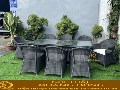 Tổng hợp mẫu bàn ăn ngoài trời 6-8 ghế cho gia đình, mô hình kinh doanh 1