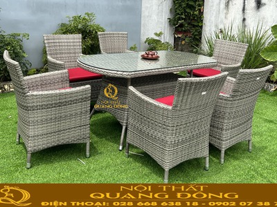 Tổng hợp mẫu bàn ăn ngoài trời 6-8 ghế cho gia đình, mô hình kinh doanh 6