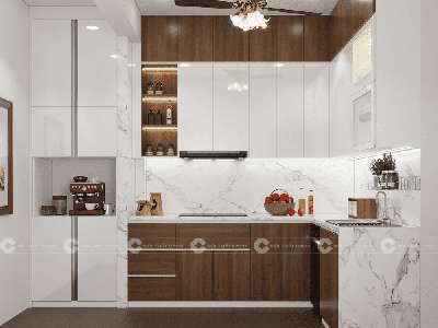 Tủ Bếp Gỗ Công Nghiệp Phủ Acrylic 0