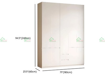 Tủ Quần Áo MDF Trắng Hiện Đại TA74 Kịch Trần - Tiện Nghi, Giá Tốt, 100 Gỗ An Cường 7