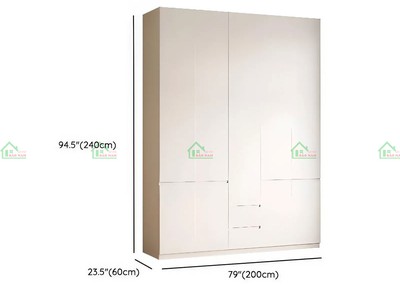 Tủ Quần Áo MDF Trắng Hiện Đại TA74 Kịch Trần - Tiện Nghi, Giá Tốt, 100 Gỗ An Cường 8