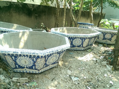 Cơ sở chậu hoa Thế Sơn - chậu hoa dán sành sứ - chậu khảm sành - cẩn miễng 4