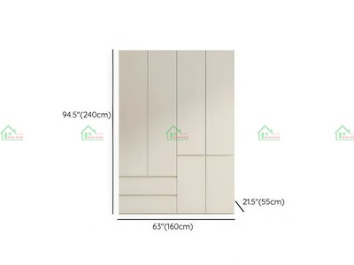 Tủ Quần Áo Gỗ MDF TA76 - Màu Trắng Hiện Đại, Kịch Trần, 100 Gỗ An Cường 1