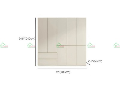 Tủ Quần Áo Gỗ MDF TA76 - Màu Trắng Hiện Đại, Kịch Trần, 100 Gỗ An Cường 2