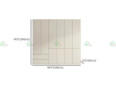 Tủ Quần Áo Gỗ MDF TA76 - Màu Trắng Hiện Đại, Kịch Trần, 100 Gỗ An Cường 3