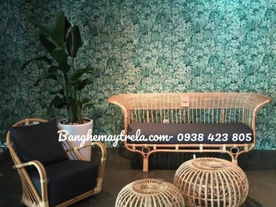 Băng ghế sofa mây xòe 2