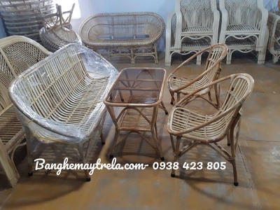 Bàn ghế mây sò phòng khách 2