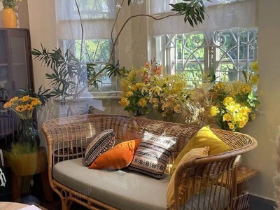 Băng ghế sofa mây xòe 4