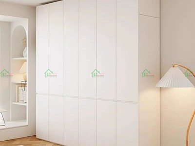 Tủ Áo MDF Đẹp Màu Trắng Hiện Đại TA77   Cánh Mở, Kịch Trần   Nội Thất Bảo Nam 0