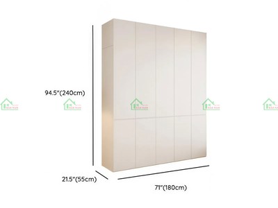 Tủ Áo MDF Đẹp Màu Trắng Hiện Đại TA77   Cánh Mở, Kịch Trần   Nội Thất Bảo Nam 9