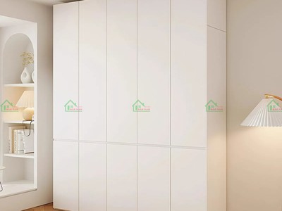 Tủ Áo MDF Đẹp Màu Trắng Hiện Đại TA77   Cánh Mở, Kịch Trần   Nội Thất Bảo Nam 1
