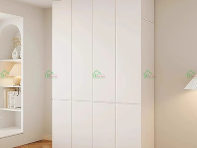 Tủ Áo MDF Đẹp Màu Trắng Hiện Đại TA77   Cánh Mở, Kịch Trần   Nội Thất Bảo Nam 2