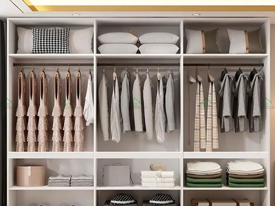 Tủ Áo MDF Đẹp Màu Trắng Hiện Đại TA77   Cánh Mở, Kịch Trần   Nội Thất Bảo Nam 4