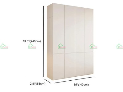 Tủ Áo MDF Đẹp Màu Trắng Hiện Đại TA77   Cánh Mở, Kịch Trần   Nội Thất Bảo Nam 8