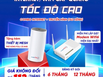 Lắp mạng ineternet - miễn phí công lắp đặt - tặng thêm 4 tháng   1 bộ phát wifi mesh 0