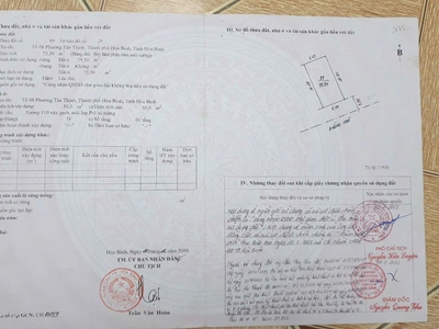 Bán lô đất đẹp giá tốt - tại trung tâm p. tân thịnh - tp. hòa bình 3