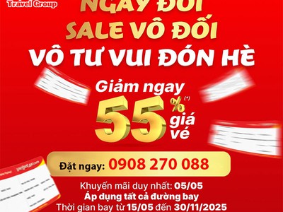 Ưu đãi ngày đôi 5/5 Vietjet SALE vô đối 0