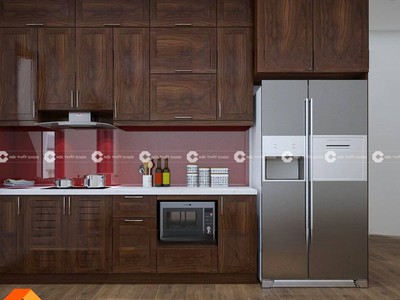 Tủ Bếp Gỗ Óc Chó Màu Nâu Sang Trọng Tinh Tế 0