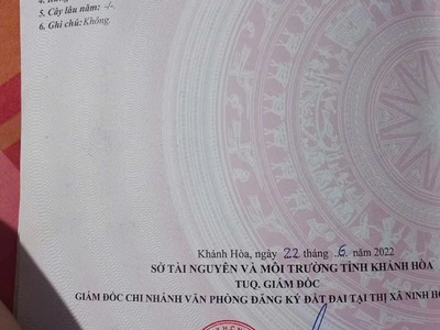 Bán đất ngọc sơn ninh an, gần ga hòa huỳnh, kcn dốc đá trắng, kđt đông bắc ninh hòa diện tích: 2