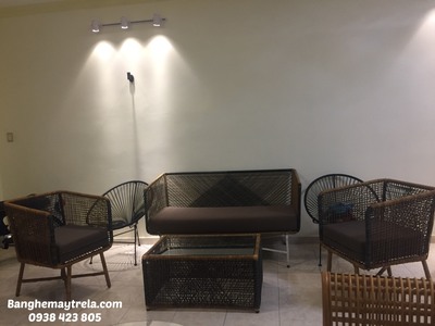 Bàn ghế sofa sân thượng mây nhựa 0