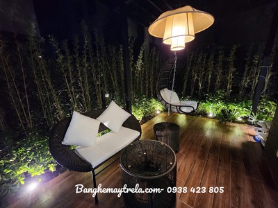 Bàn ghế sofa sân thượng mây nhựa 1