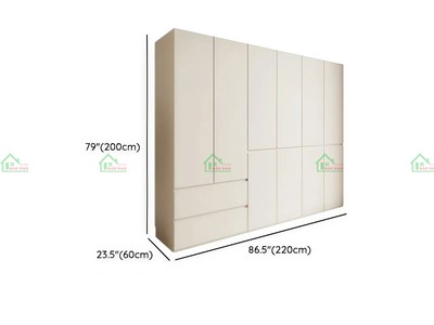 Tủ Áo MDF Melamine TA80 Màu Trắng Hiện Đại - Giá Rẻ, Tốt Nhất Tại Xưởng TPHCM 10