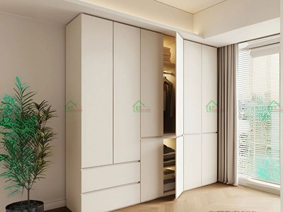 Tủ Áo MDF Melamine TA80 Màu Trắng Hiện Đại - Giá Rẻ, Tốt Nhất Tại Xưởng TPHCM 2