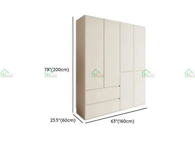 Tủ Áo MDF Melamine TA80 Màu Trắng Hiện Đại - Giá Rẻ, Tốt Nhất Tại Xưởng TPHCM 7
